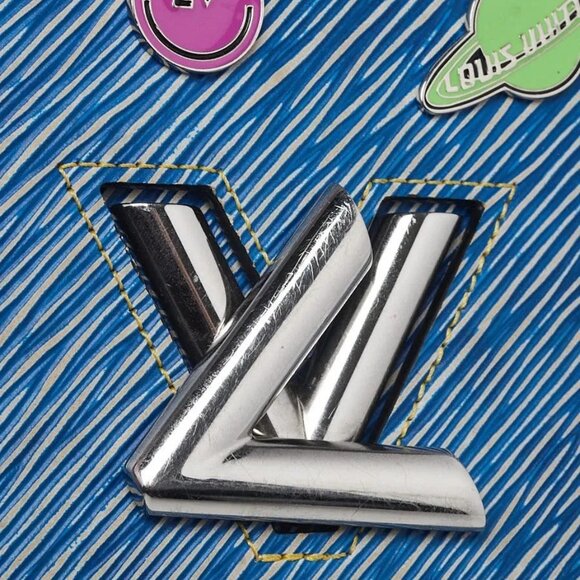 Louis Vuitton Blue Denim Pins Epi Leather Twist Wallet on Chain Bag - Picture 5 of 12